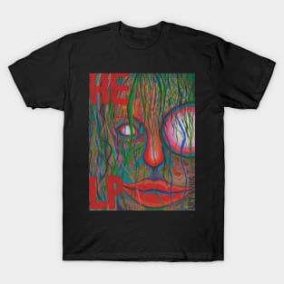 Help Abstract woman creature portrait T-Shirt